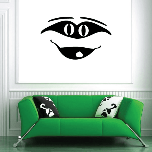 Image of Halloween Cat Eyes and Big Lips Pumpkin Face Decal