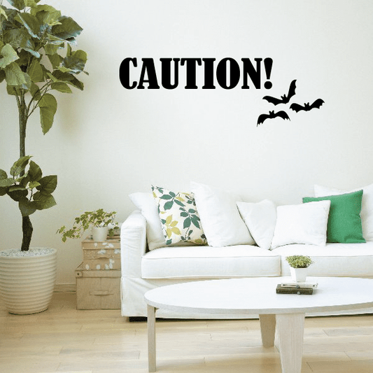 Image of Halloween Caution Bats Decal