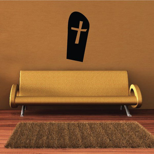 Image of Halloween Cross Tombstone Coffin Decal