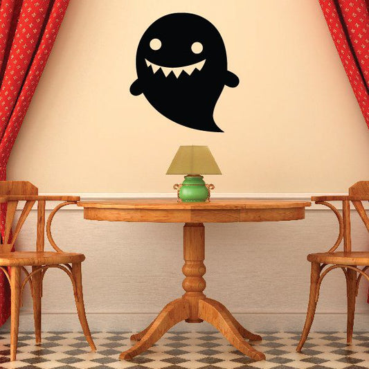 Image of Halloween Cute Little Ghost Grinning Decal