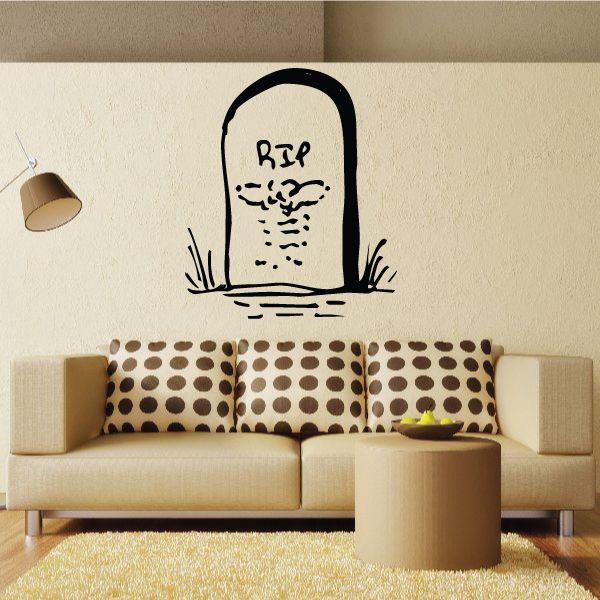 Image of Halloween Detailed R.I.P. Tombstone Decal