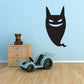 Evil ghost wall decal, black smiling ghost face with curved horns