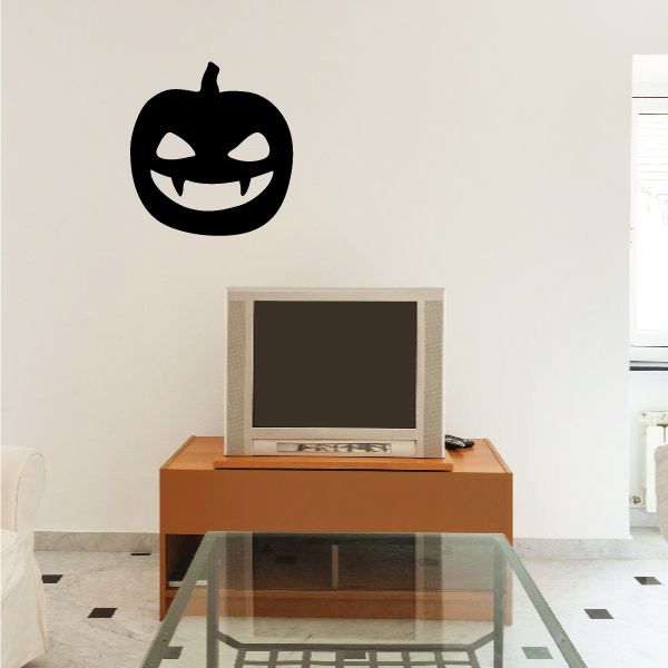 Image of Halloween Fanged Jack-o-Lantern Decal