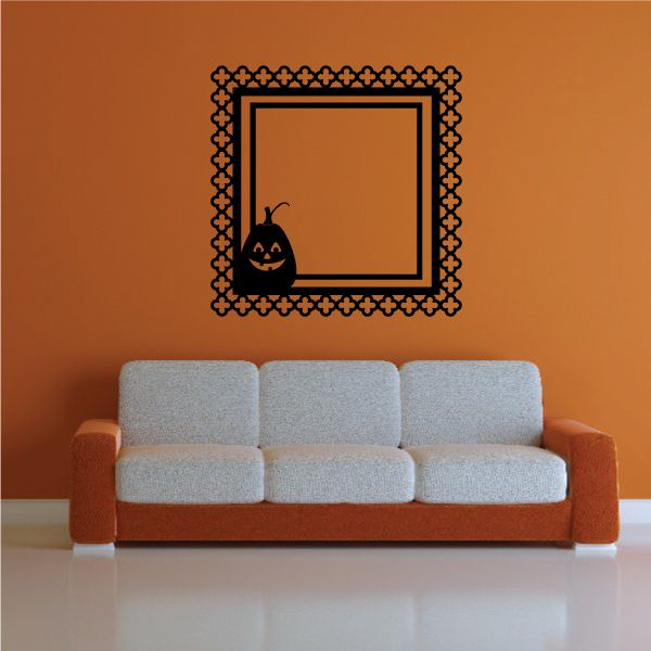 Image of Halloween Frame Decal with Pumpkin Style Decal