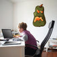Ghoul pumpkin jack-o-lantern wall decal with glowing orange eyes and mouth