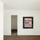 Halloween decorative frame decal, black spiderweb border with colorful spooky text