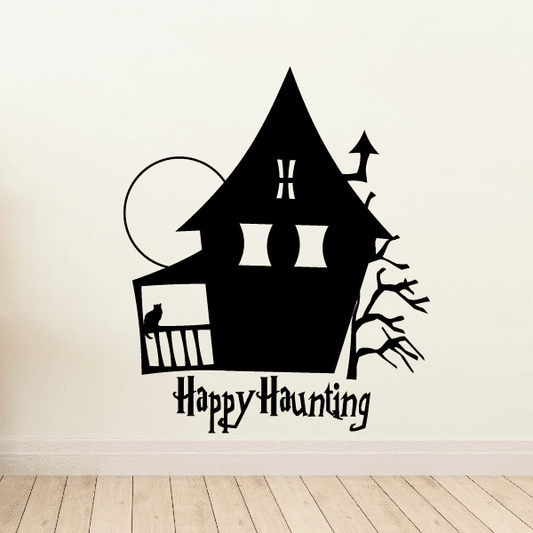 Image of Halloween Haunted House Happy Haunting Decal