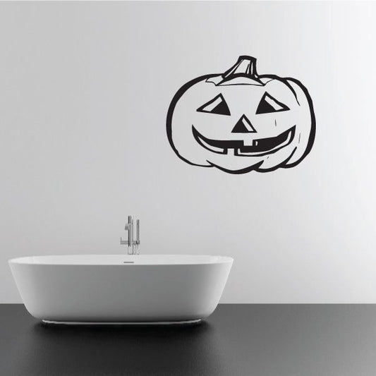 Image of Halloween Jack-o-Lantern Grinning Wide Decal