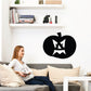 Black jack-o-lantern pumpkin face wall decal with white angry teeth and eyes