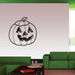 Jack-o-lantern decal with black outline, grinning face, and carved pumpkin eyes