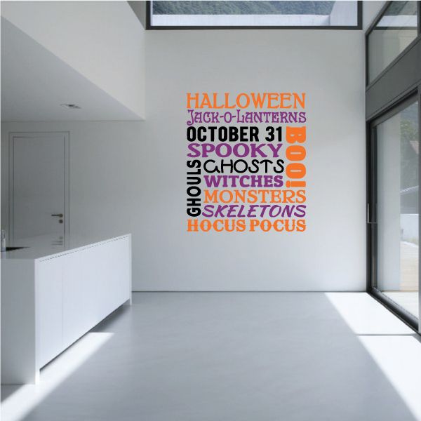 Image of Halloween Key Words Text Decal