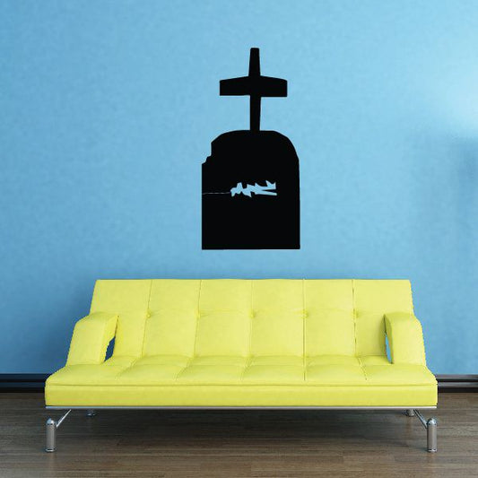 Image of Halloween Latin Cross Tombstone Decal