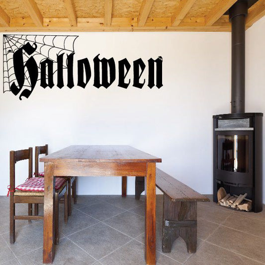 Image of Halloween Old English Cobweb Decal