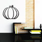 Halloween pumpkin decal with bold black outline and simple white pumpkin center
