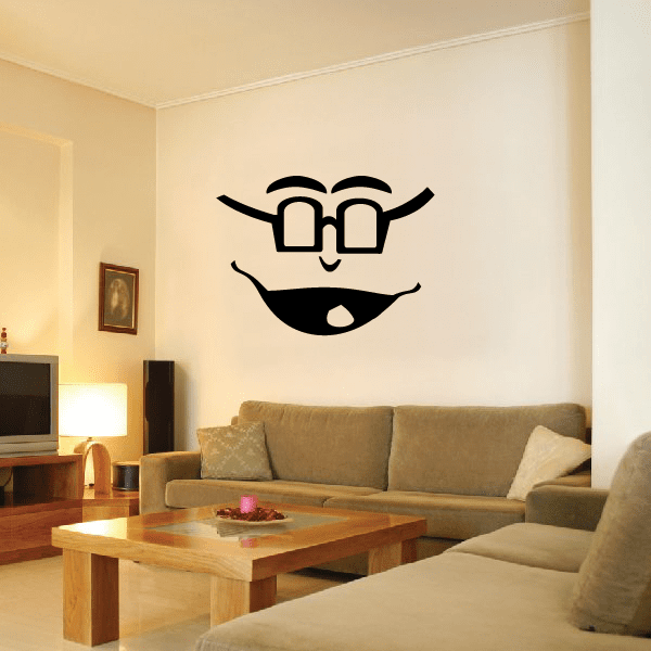 Image of Halloween Pumpkin Happy Glasses Face Decal