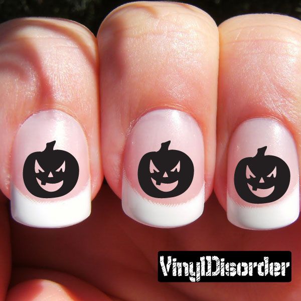 Image of Halloween Pumpkin NS008 Fingernail Art Sticker - Vinyl Finger Nail Decals