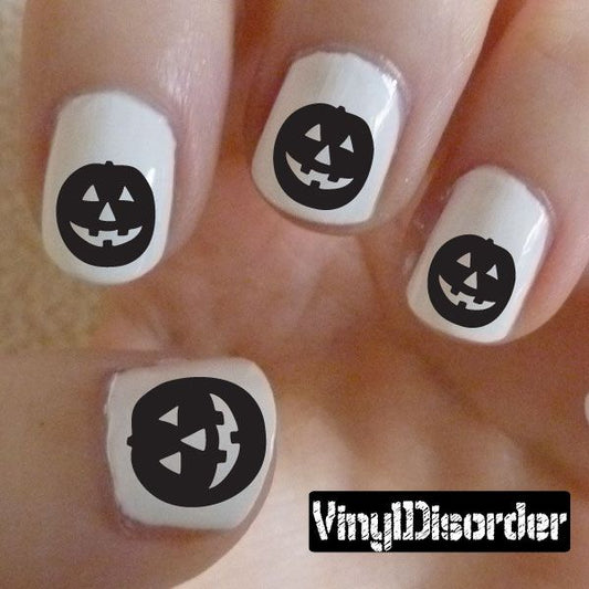 Image of Halloween Pumpkin NS009 Fingernail Art Sticker - Vinyl Finger Nail Decals