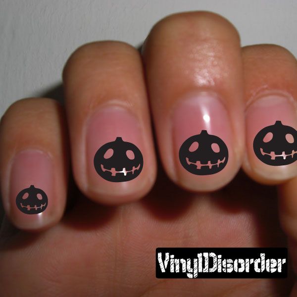 Image of Halloween Pumpkin NS011 Fingernail Art Sticker - Vinyl Finger Nail Decals