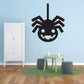 Halloween pumpkin spider wall decal, black spider with jack-o-lantern face