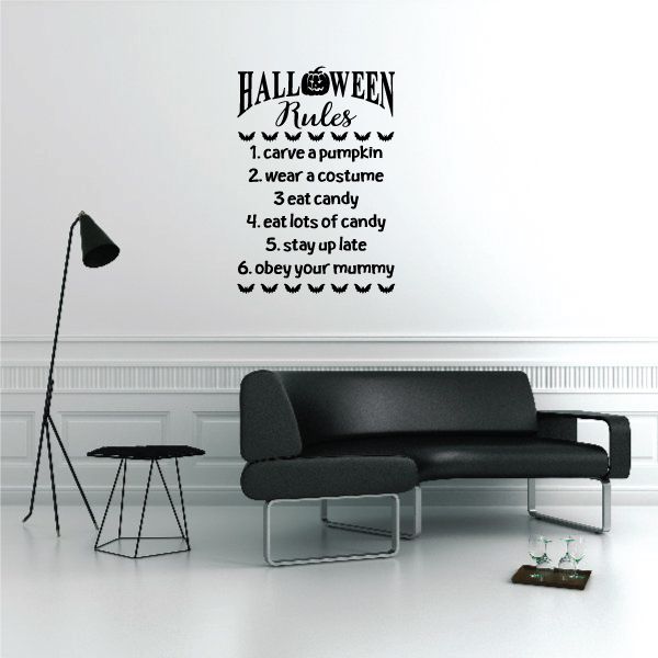 Image of Halloween Rules Bat Style Decal