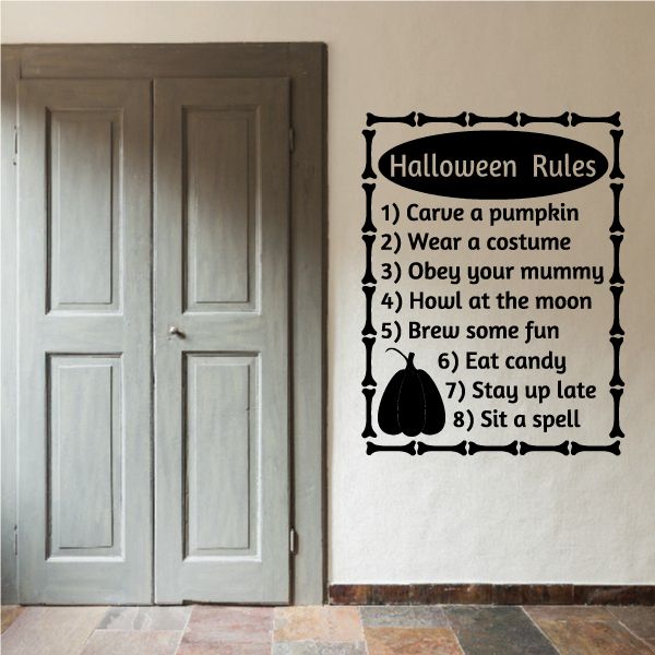 Image of Halloween Rules Bone Frame Style Decal