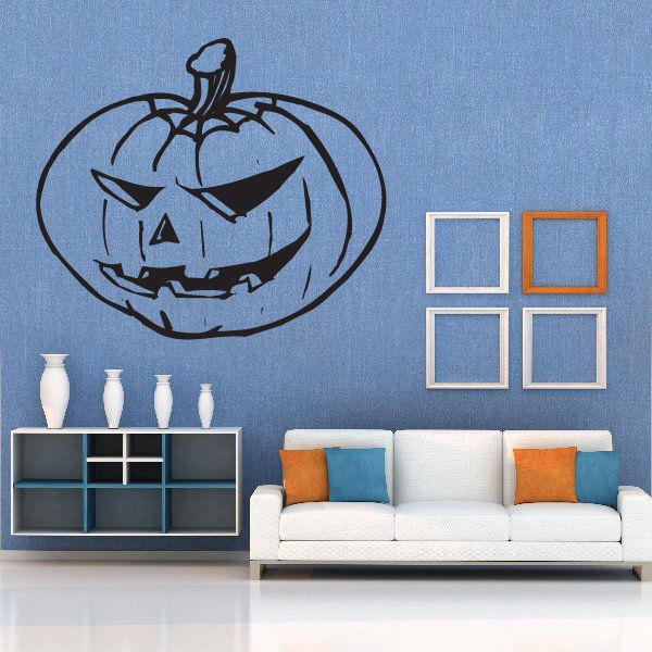 Image of Halloween Scary Pumpkin Jack-o-Lantern Decal