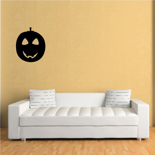 Image of Halloween Slightly Smiling Jack-o-Lantern Decal