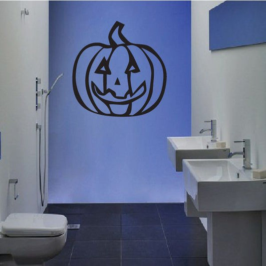 Image of Halloween Smirking Jack-o-Lantern Decal