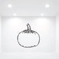 Halloween smooth pumpkin decal with simple black outline on white