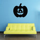 Halloween jack-o-lantern pumpkin wall decal, black smiling face with cutouts