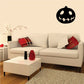 Halloween jack-o-lantern smile decal with stitched grin and jagged tooth eyes, black