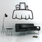 Halloween skull tabletop candle frame decal with black outline tablecloth design