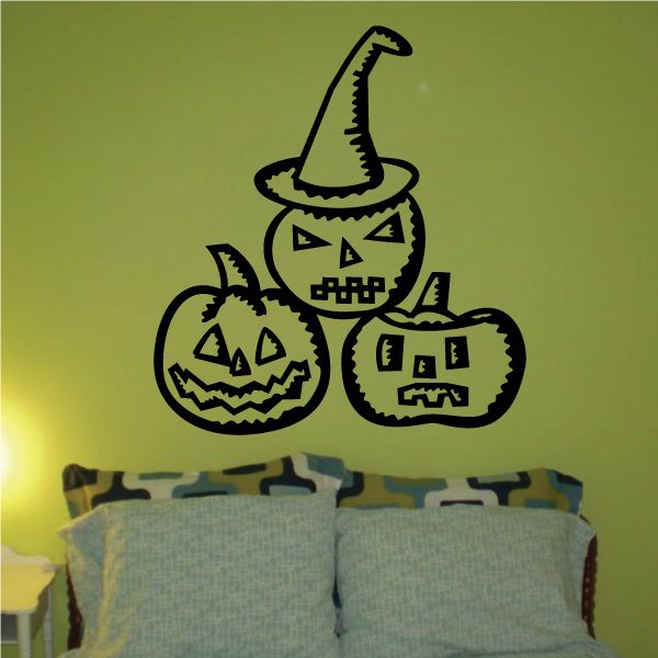 Image of Halloween Three Jack-o-Lanterns Decal