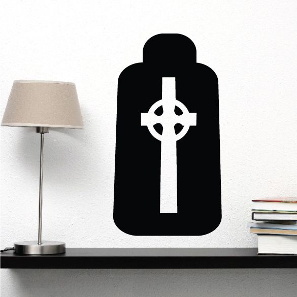 Image of Halloween Tombstone Rounded Cross Decal