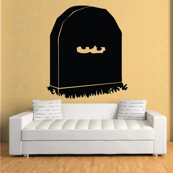 Image of Halloween Tombstone With Eyes Decal