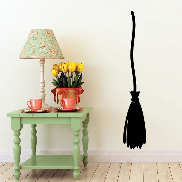 Image of Halloween Witch Broomstick Decal