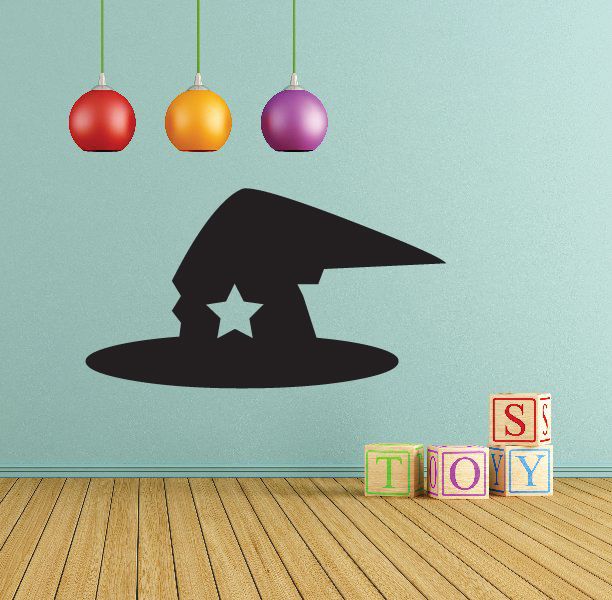 Image of Halloween Witch Hat with Star Decal