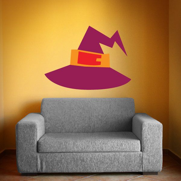 Image of Halloween Witch Wide Buckle Hat Sticker