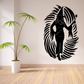 Halloween witch wall decal with black silhouette and swirling halo portal