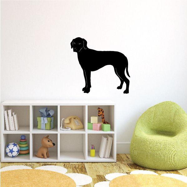 Hamiltonstovare hound decal with black dog silhouette