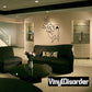 Shark and banner vinyl wall decal with bold black outline illustration