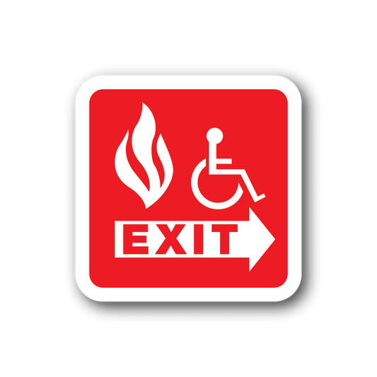 Image of Handicap Fire Exit Sticker