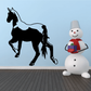 Black horse walking away wall decal silhouette