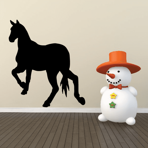 Image of Handsome Horse Walking Away Silhouette Decal