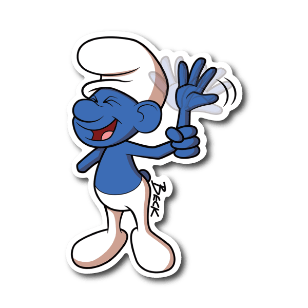 Image of Handy Smurf Vinyl Sticker