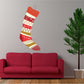 Hanging red stocking printed die-cut decal