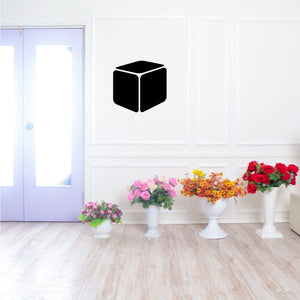 Hanukkah box decal with black cube icon