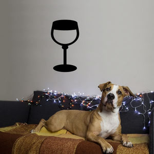 Hanukkah black wine glass decal silhouette