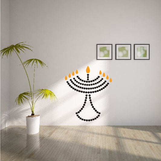 Image of Hanukkah Menora Beaded Style Decal