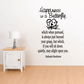 Wall decal with quote 'Happiness is a Butterfly' and butterfly illustration, black text
